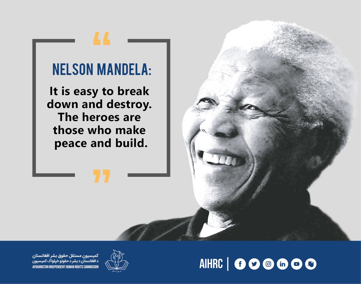 AfghanistanIHRC's tweet photo. Happy Nelson Mandela Day! https://t.co/RefFS1Vjry
