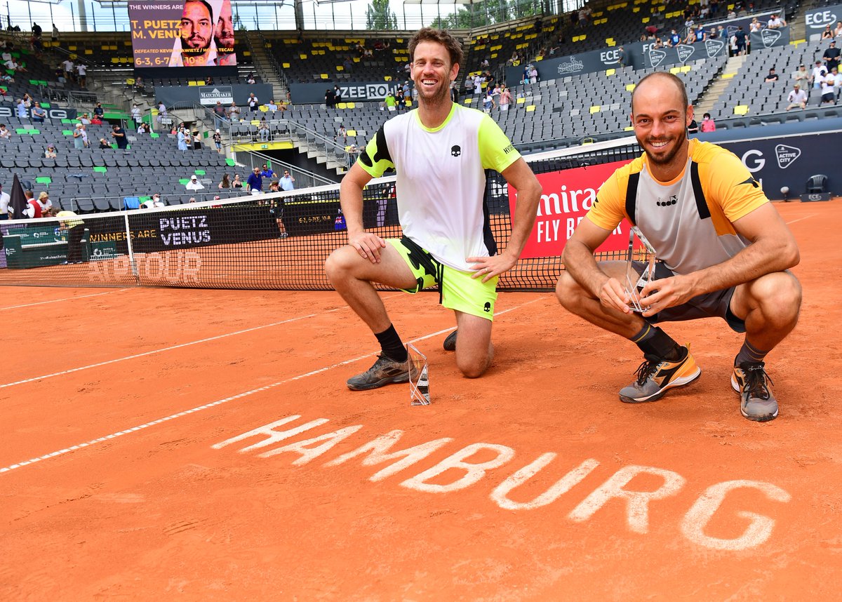 hamburgopen's tweet photo. Congrats to Michael #Venus 🇳🇿 and @GoldenSetTim 🇩🇪 – Tim #Pütz is our first German doubles winner at Rothenbaum since Karl #Meiler in 1977! 🎾🎾

📸: Witters

@atptour | @DTB_Tennis | #timpuetz | #michaelvenus | #hamburgopen https://t.co/5t3e3UDzEL