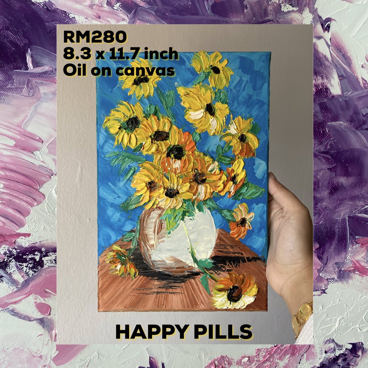 liyanakidal's tweet photo. Siapa nak beli? DM Lana 🌸 ni lana pakai oil paint tau! Heavy texture painting guna impasto technique! 😉

#artwork #paintingoftheday #forsale #findingnewhome #artoftheday #heavytexture #thickpainting #ArtistOnTwitter #PaintWithLove https://t.co/lXBEBHT8o7