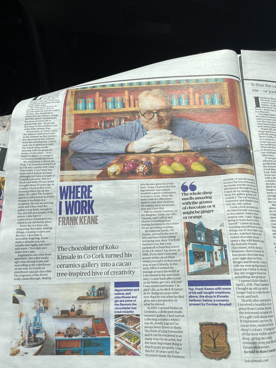 Kinsale Advertiser (@kinsalenews) on Twitter photo Wonderful interview with Frank <a href="/KokoKinsale/">Koko Kinsale</a> in @SunTimesIreland today #kinsale #chocolate Wonderful interview with Frank <a href="/KokoKinsale/">Koko Kinsale</a> in @SunTimesIreland today #kinsale #chocolate
