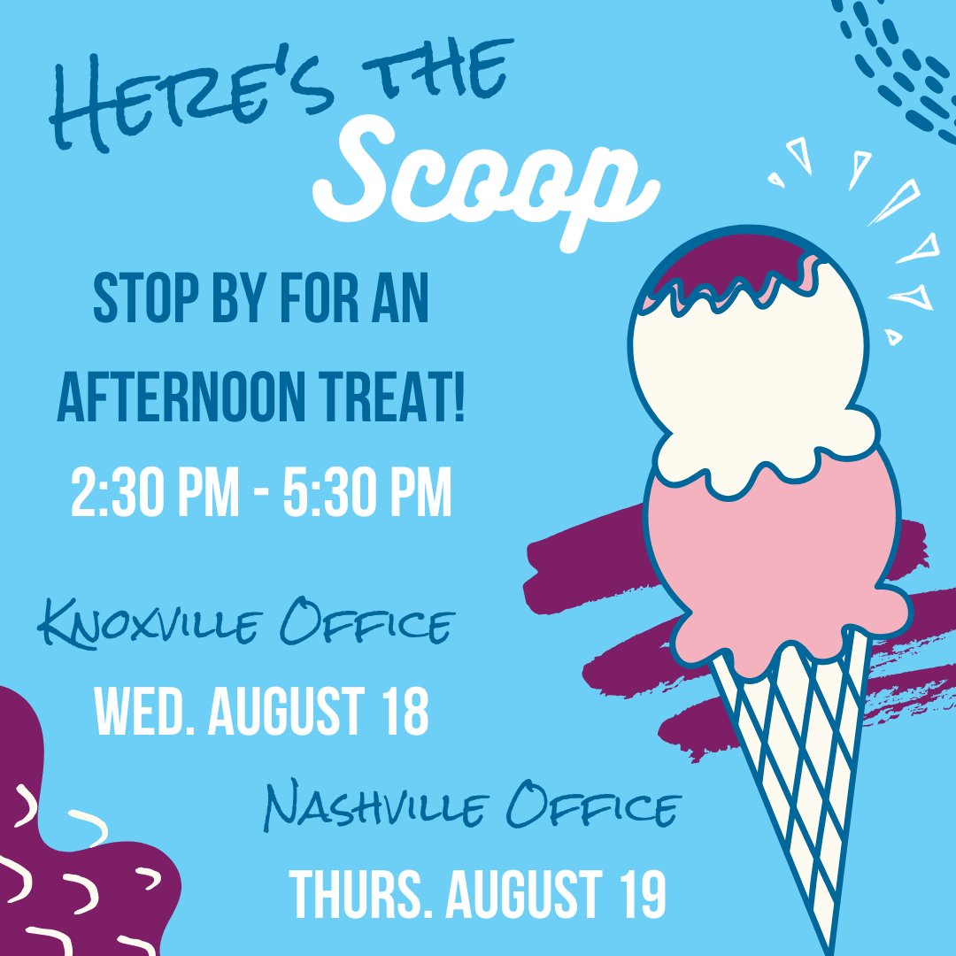 The secret's out - we've missed you! It's been a while since we've been able to see your friendly faces and this Tennessee heat is no joke, so we wanted to get together (safely) and enjoy a little summertime treat. Let's catch up, or simply drive by and say hello!