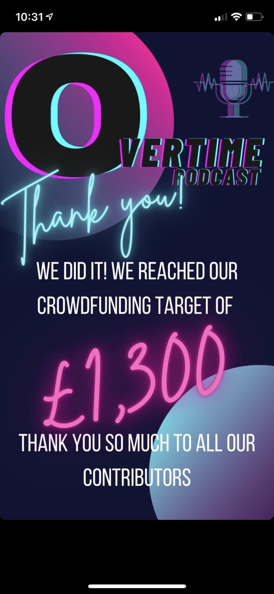 pod_overtime's tweet image. We’ve hit it!! Thank you so much for your support so far!