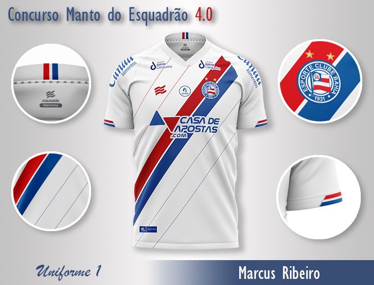 MarcusR10804487's tweet photo. Detalhes do uniforme 1. Concurso Manto do Esquadrão 4.0 do @ECBahia #BBMP https://t.co/FrWFeCgrO0