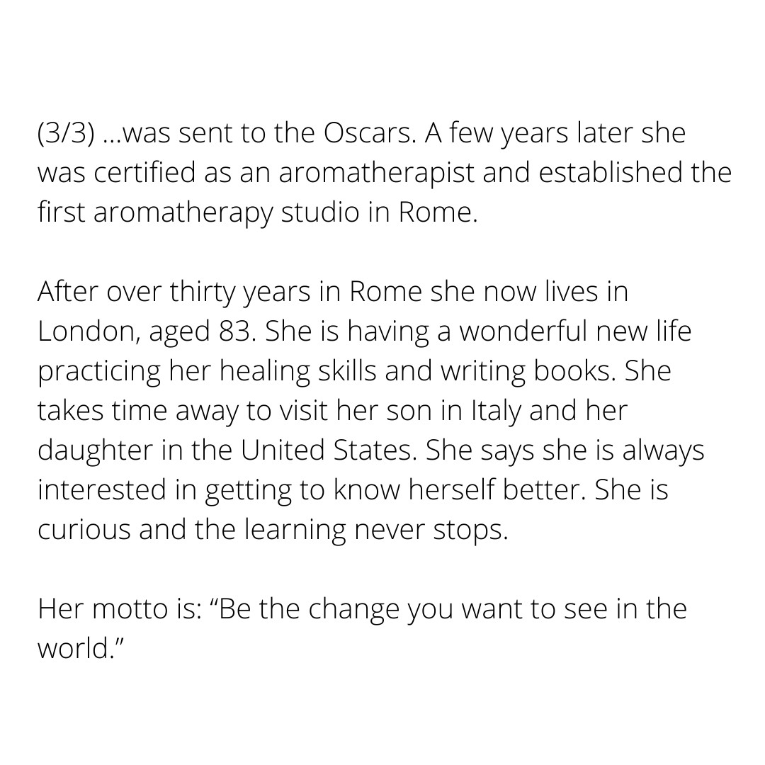 (3/3) #TheirTime Hanja's story: In 1987 she got a major part in Ettore Scola's, La Famiglia.  The film was selected by the American Academy of Motion Pictures as one of the best foreign-language films of that year, and she....

<a href="/LauraPagePhoto/">LauraPagePhotography</a> #STOPageism hubs.ly/H0S0WXN0