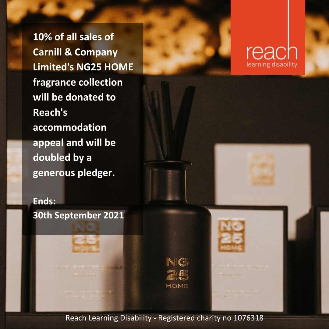 reach_ld's tweet photo. Thank you to Carnill &amp; Company Limited for offering to donate 10% of all sales of their NG25 HOME fragrance collection to the accommodation appeal. Pop in to the shop in Southwell to pick up one of their beautiful products. https://t.co/hEWsFqwowH