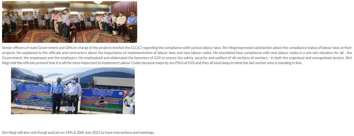 Chief Labour Commissioner of India Shri DPS Negi reviewed the status of sensitization and implementation of labour laws in labour codes in various developmental projects in Srinagar today.

pib.gov.in/PressReleseDet…