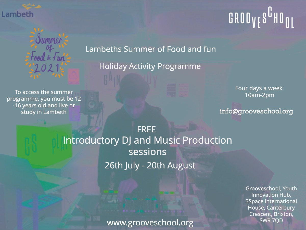 lblcountryshow's tweet photo. Join @GrooveSchoolUK  Holiday Activity Programme this Summer with Free DJ and music production sessions. 🎼🎶🎛️😃

https://t.co/ZpdYez1FpO

#VirtualLCS #LambethCountryShow #LCS21 https://t.co/b0eHsRQ0cJ