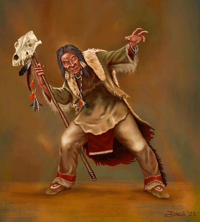 dariopcatalan's tweet photo. New @FarWest_jdr character of the week: a gloomy Pawnee shaman. Powerful adversary for FW Native American adventure: 'The end of the Trail' by Ignacio Pérez Catalán. https://t.co/m0Gs0400ws