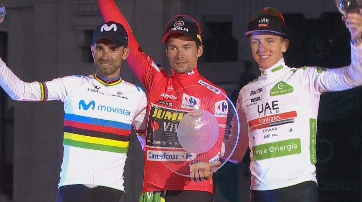 LaFugaDeLaFuga's tweet photo. Solo dos corredores han quedado por delante de Pogacar en grandes vueltas. Roglic y Don Alejandro Valverde https://t.co/OV6nYaOh9D