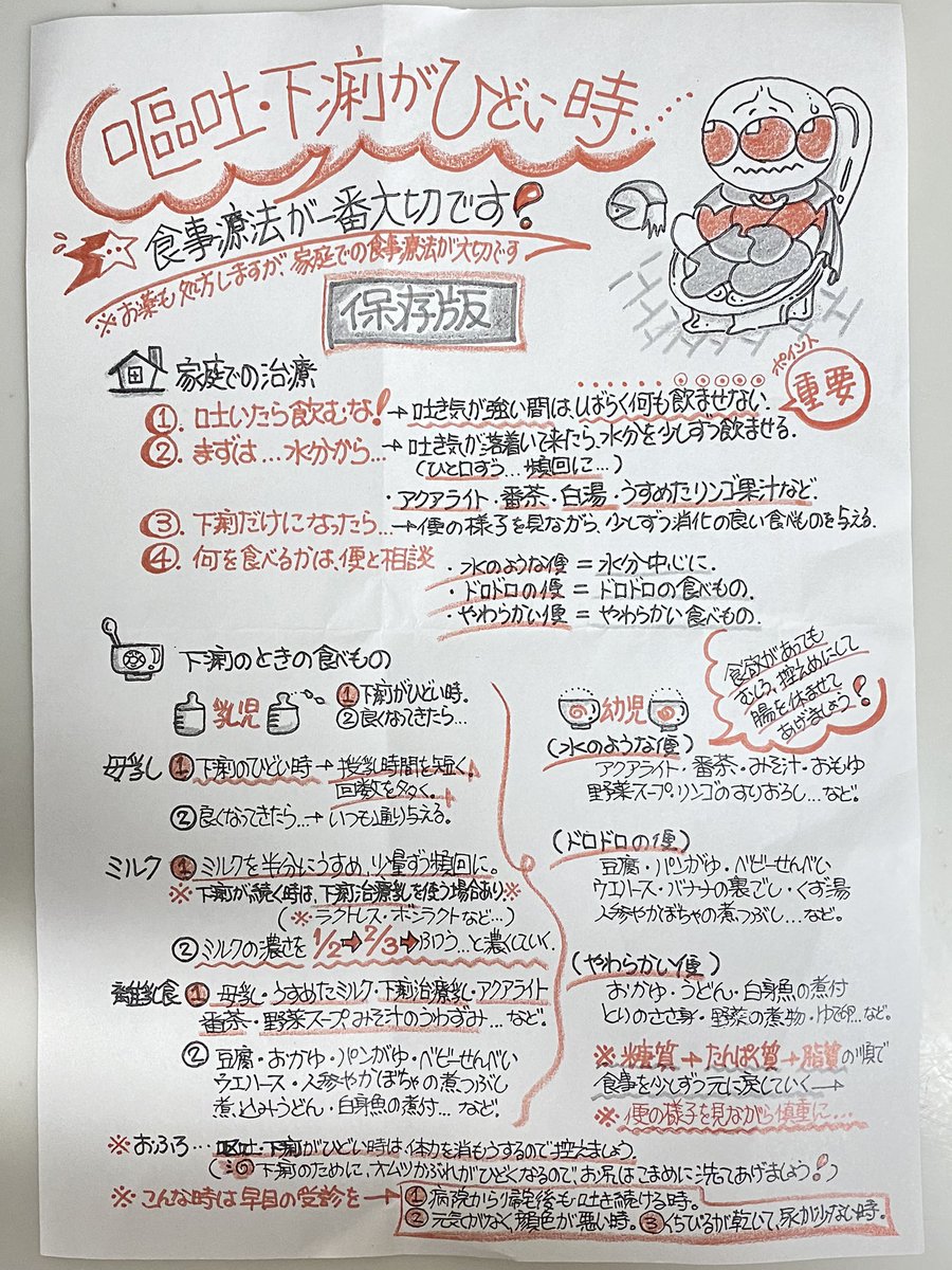 とある小児科でもらった 嘔吐 下痢がひどいとき の処置方法が分かりやすい 話題の画像プラス