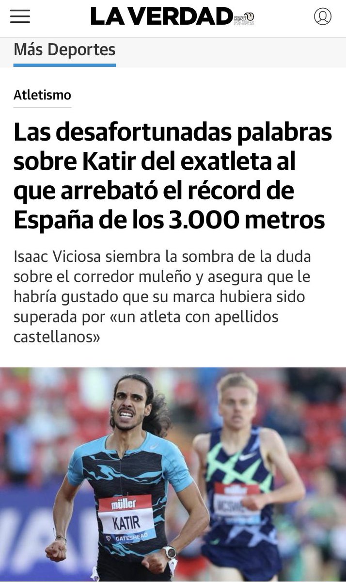 fermorenomula's tweet photo. Ahora estoy más orgulloso si cabe de mi vecino @mo_katir al ver que le arrebató el récord de los 3000 metros a un racista frustrado 😁.

#YoSoyDeMulaComoKatir
#ObjetivoTokio https://t.co/6ENJmlRkrt