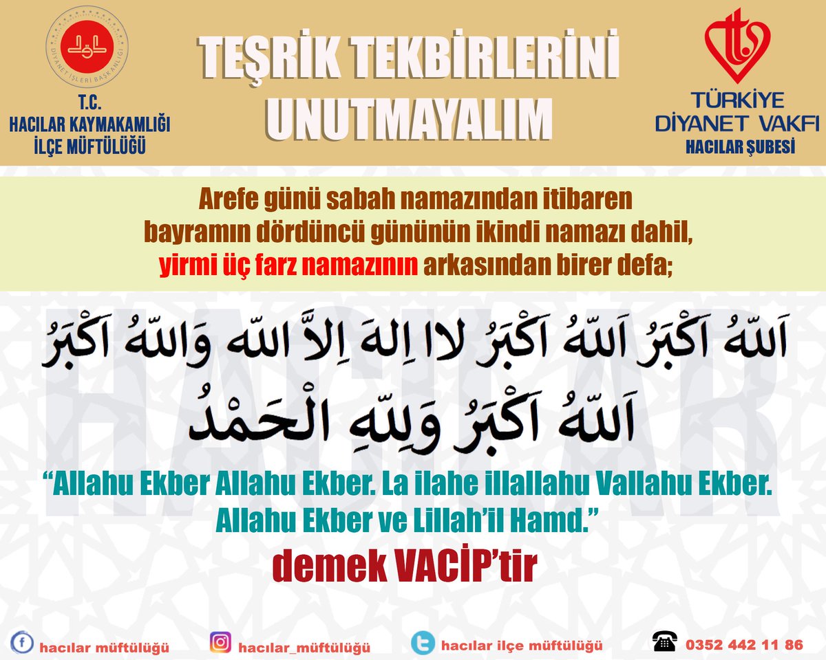 Hacılar İlçe Müftülüğü (@hacilarmuftuluk) on Twitter photo 
