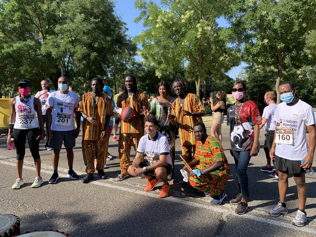KenyaEmbassyMad's tweet photo. Kenya Embassy Staff have today 18.07.2021 participated at the 2021 Nelson Mandela Race hosted by the Embassy of the Republic of South Africa in Madrid Spain. #NelsonMandelaRace #NelsonMandelaDay #onehandcanfeedanother https://t.co/uXGE5avC0W