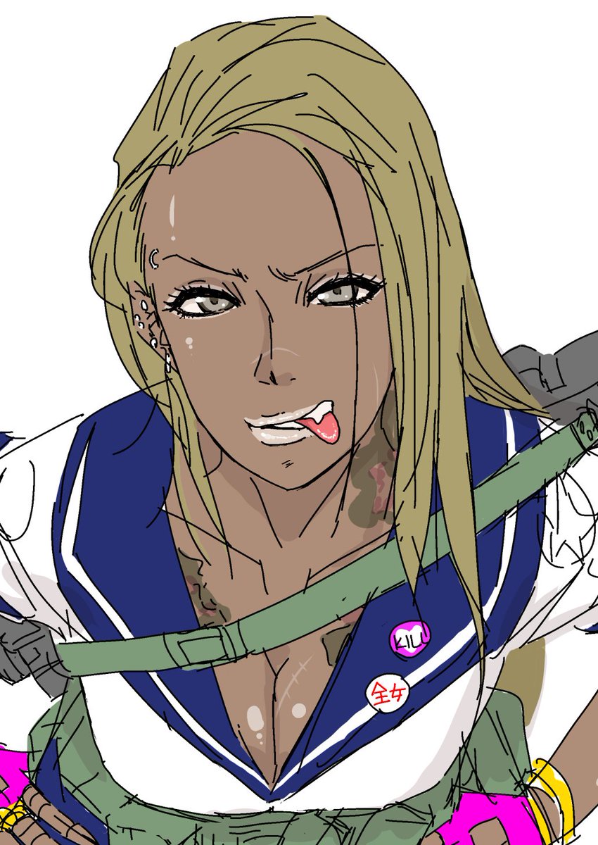 松本次郎先生作「beautiful place」に感銘を受け思わず描いてしまったオリジナル武装黒ギャルJK(本作にはもちろん出てきません)
俺もこの設定で漫画描きたかった… 