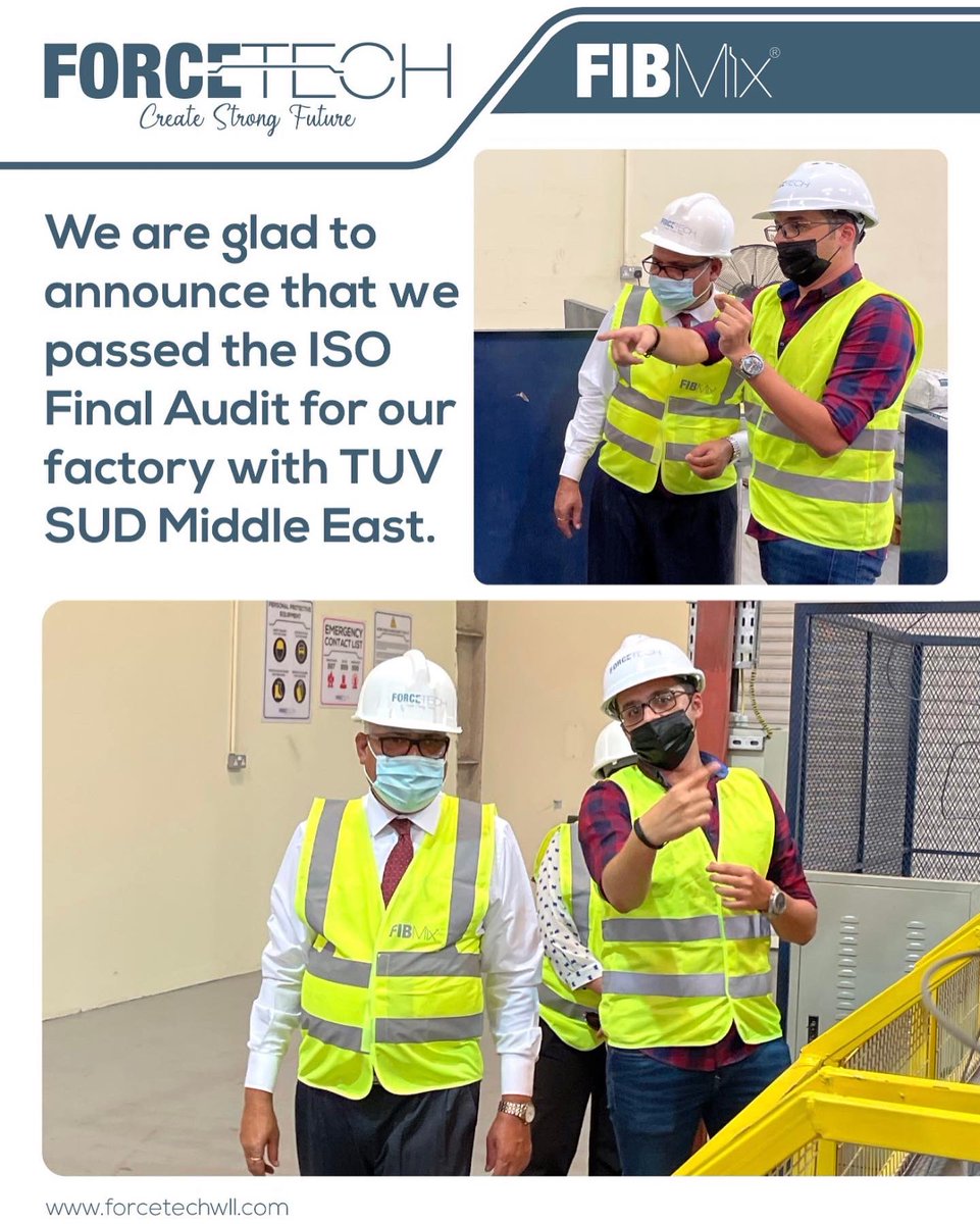fibmix's tweet image. We are glad to announce that we passed the ISO final audit for #forcetech factory with #TUV Middle East
