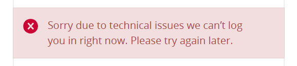 AzuHatch's tweet photo. @TalkTalk Hello, I've been trying to get help with a bill for the last week and I am seeing this message every day and can't get logged in to get help/ chat etc. Can someone help please? https://t.co/s0OM5PCbou
