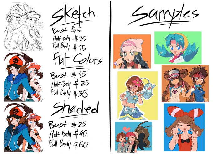 [RT's Appreciated! ❤️]

I'm finally opening commissions!!! i'll be taking three slots at a time to start, other people who're interested will be put into a queue for when i open more commissions
#commissions #commissionsopen 