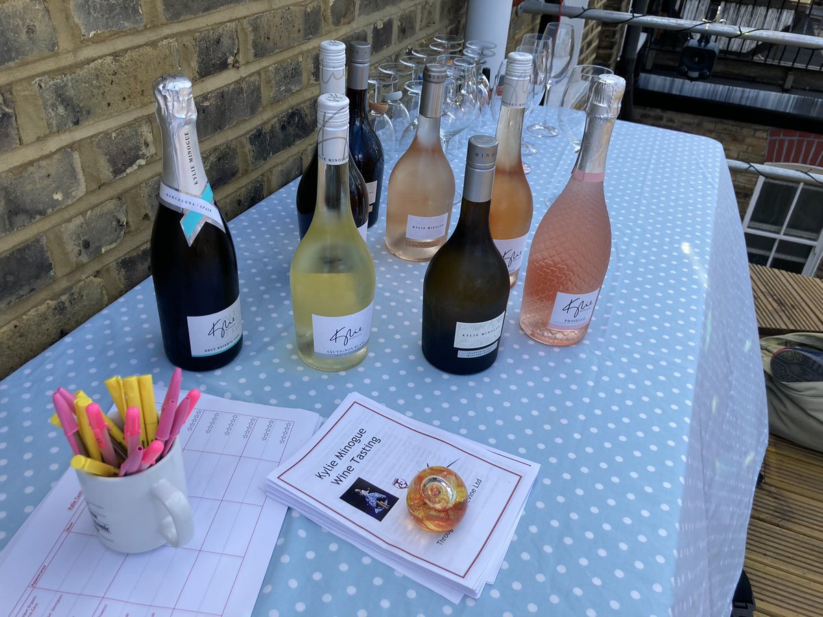 GrapevineErica's tweet photo. AMAZING tasting of all 8 @kylieminogue wines. We all dressed to impress. Not even a consensus on a fave because they were all so lovely. @kyliewines are great and thanks to @winedelivered for stocking ALL of them 😍 https://t.co/j8Lgh5zUQu