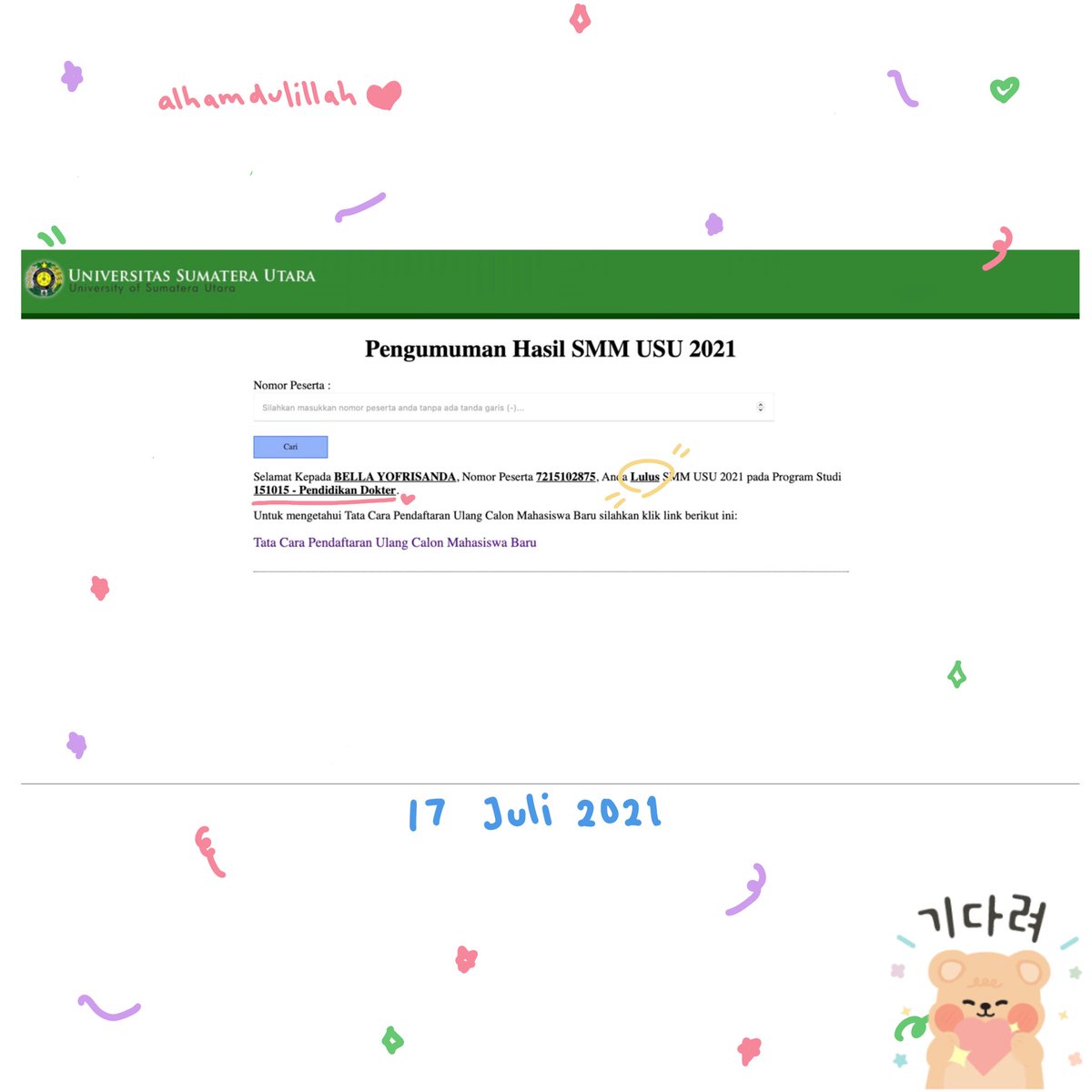 bellsstud's tweet image. 🤍Alhamdulillah FK USU ‘21🤍
