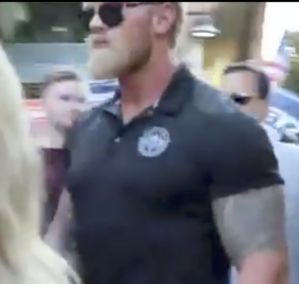 JimSinglet's tweet photo. Can anybody identify which White Supremacist Hate Group Gaetz and Greene hired for "security"? https://t.co/BVv4Aul1Bv