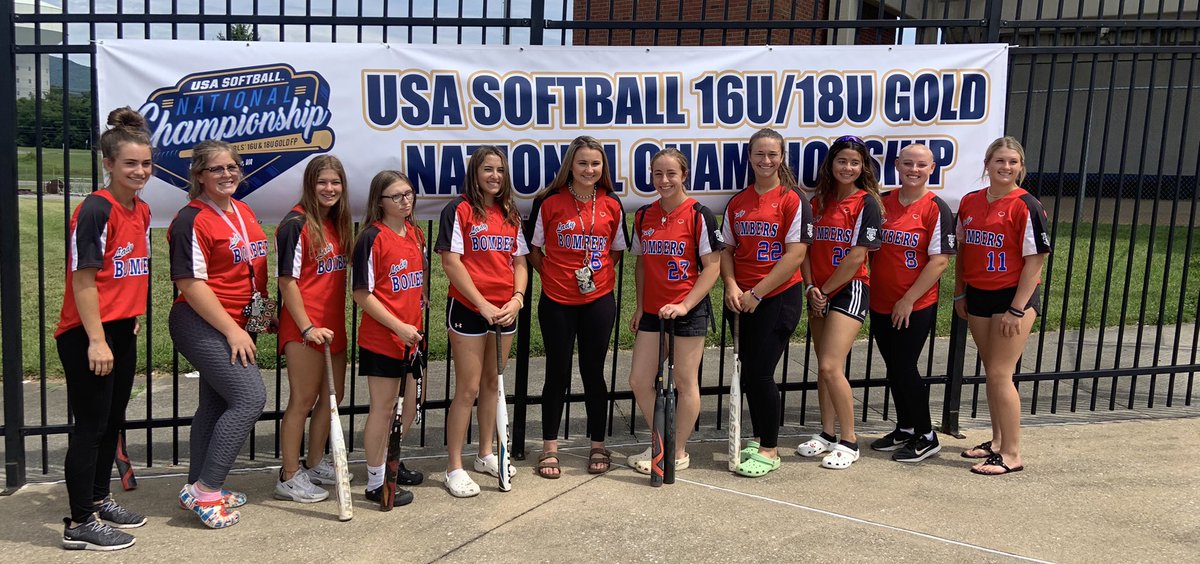 CLB16ugold's tweet photo. The Bombers have arrived! USA Softball 16 Gold National Championships.          ❤️💙💣 https://t.co/AaZwleugXz