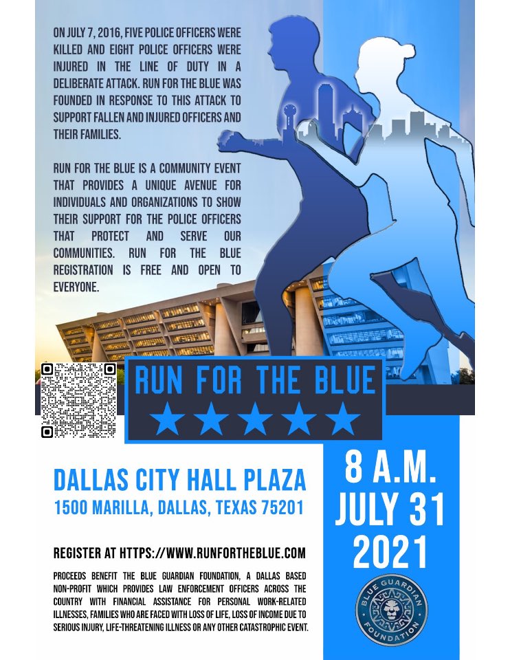 Join us Saturday July 31, 2021 <a href="/runfortheblue/">Run for the Blue</a> <a href="/wfaaizzy/">Cynthia Izaguirre</a> <a href="/DPDRunningTeam/">DPD Running Team</a> <a href="/runnersworld/">Runner's World</a> <a href="/adidasrunning/">adidas Running</a> <a href="/DallasNLLEO/">Dallas NLLEO</a> <a href="/Nat_Lat_LEO/">NLLEO</a> <a href="/NLLEOMilwaukee/">NLLEO-MILWAUKEE CHAPTER</a> <a href="/DPDMunoz/">Robert Munoz</a> <a href="/DPDChiefGarcia/">Eddie Garcia</a> <a href="/DallasPD/">Dallas Police Dept</a>