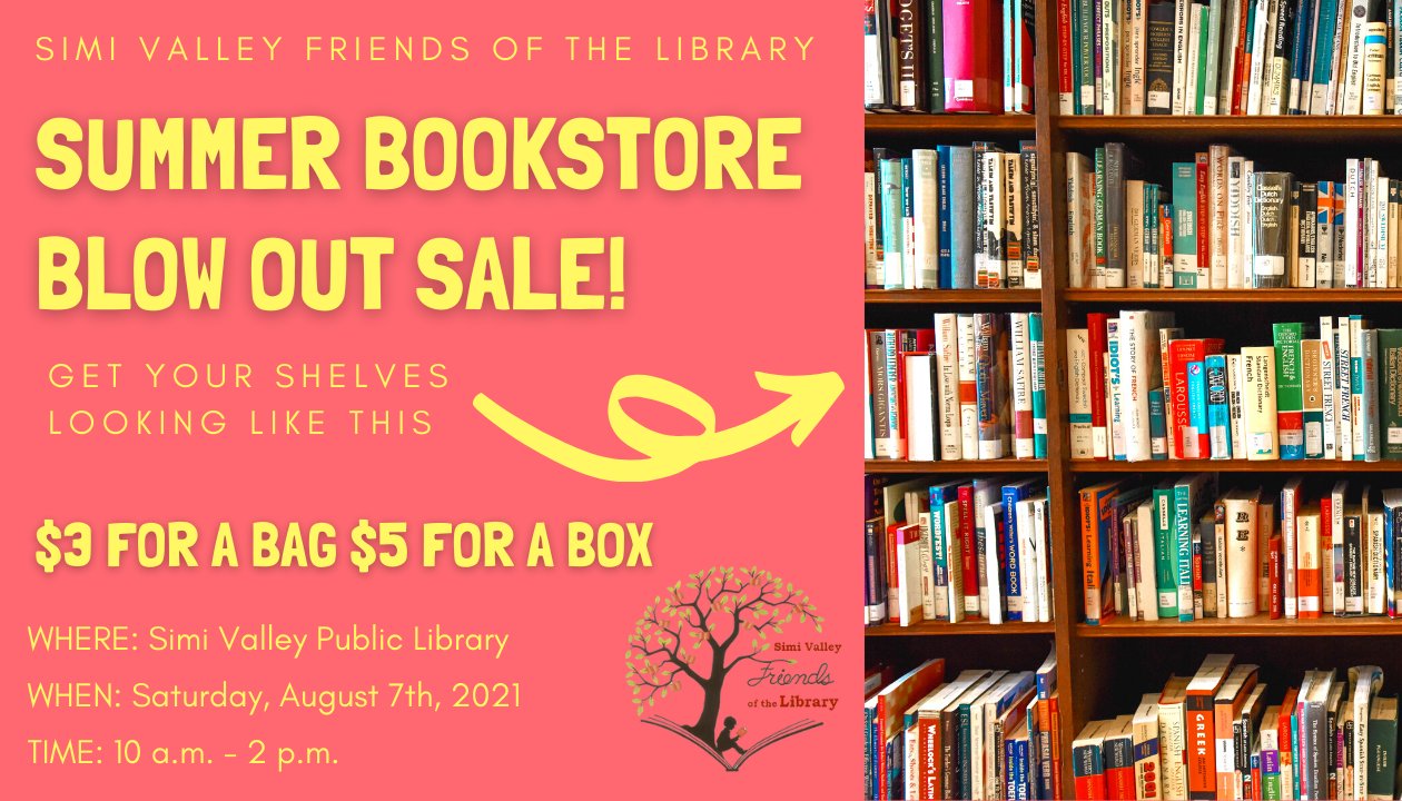 Simi Valley Public Library on Twitter "The Friends of the Library are holding a Bookstore Blow