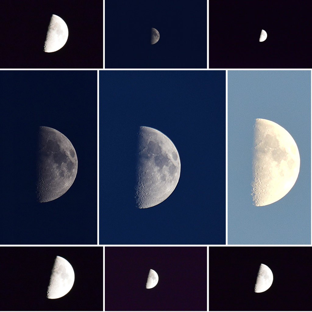 The moon last night .. from pm to dusk through until midnight  🌒🌘🌒🌘🌒🌘🌟🖤 #moonphases #moonphotos #waxingcrescent #moonchild