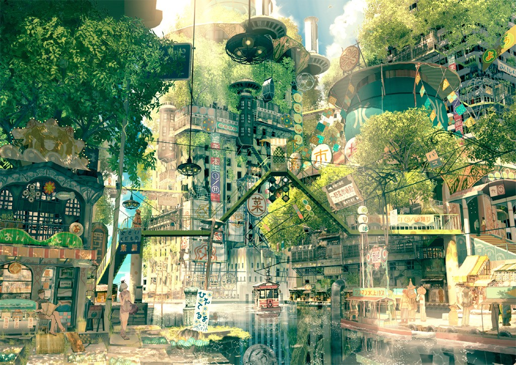 Okay, let me tell you about  #solarpunk.Solarpunk is one of the many, many Punk-Genre, that followed in the footsteps of Cyberpunk. Like those other punks it is as much of an aesthetic, as it is a genre.1/  https://twitter.com/KaenKazui/status/1415637494717112325