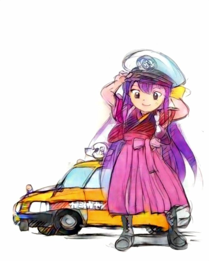 kamikaze (kancolle) 1girl ground vehicle car motor vehicle meiji schoolgirl uniform japanese clothes purple hair  illustration images