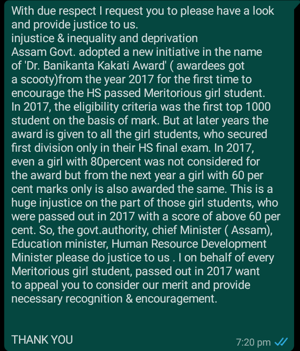 PurabiD90690333's tweet photo. #Wewantjustice
#HS2017batch
@himantabiswa 
@ranojpeguassam 
@AjantaNeog 
@Akhil_Gogoi 
@Bhabesh_KalitaR 
@BhabajitBezbar2 
@NANDANPRATIM 
@Anupamchakrabo6 
@cmpatowary 
@DY365 
@NewsLiveGhy 
@news18assam 
@pratidintime 
@PragNews 
@AssamTalks 
@time8news https://t.co/4FxxsNXIg3
