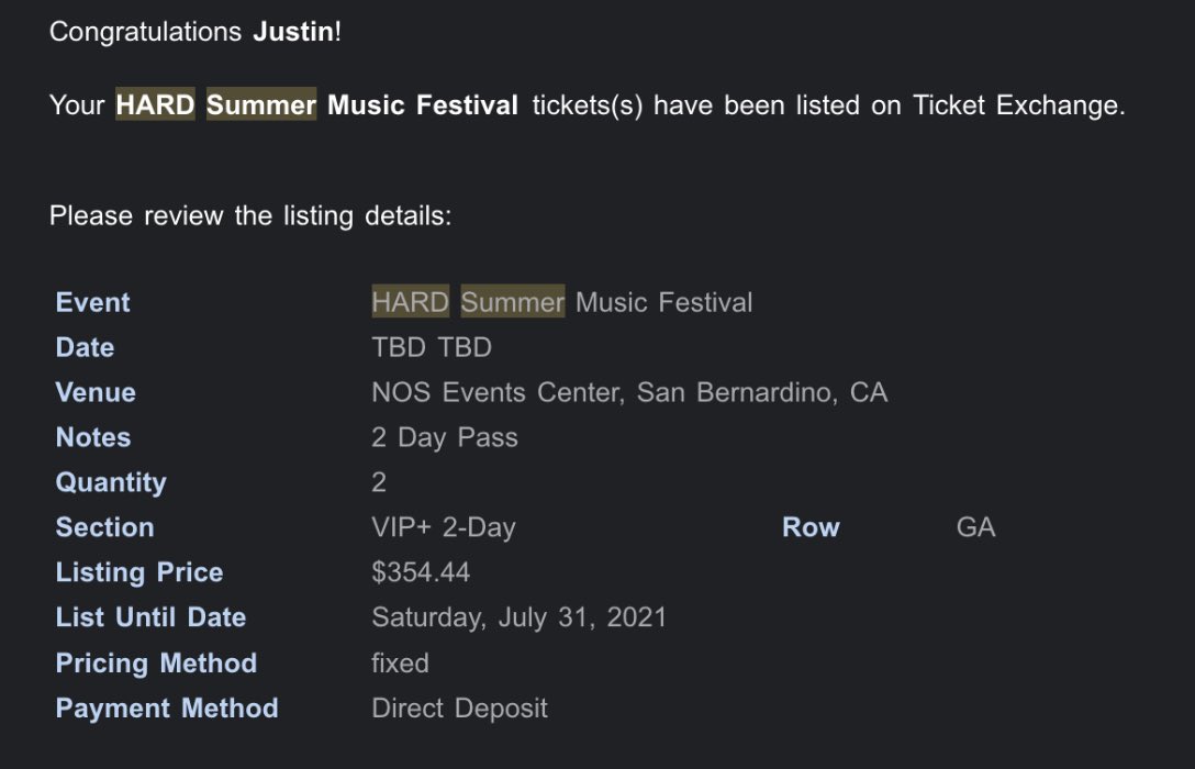 Selling 2 VIP2Day #HardSummer tickets. Hit me up with best offer. #VIP