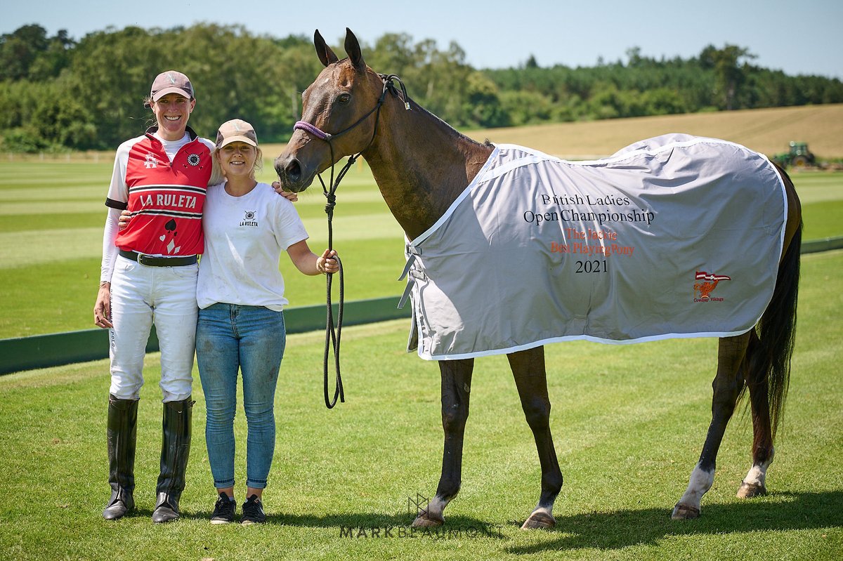 cowdraypolo's tweet photo. UAE Polo were victorious in the British Ladies Open Championships final yesterday, beating La Ruleta 7-6. Cata Lavinia was awarded MVP, Trilogy owned and played by Nina Clarkin named BPP and Farsong owned and played by Hazel Jackson crowned @RoRlatest  BPP. 📸 @beaumontphotog https://t.co/zOFZlc7f1e