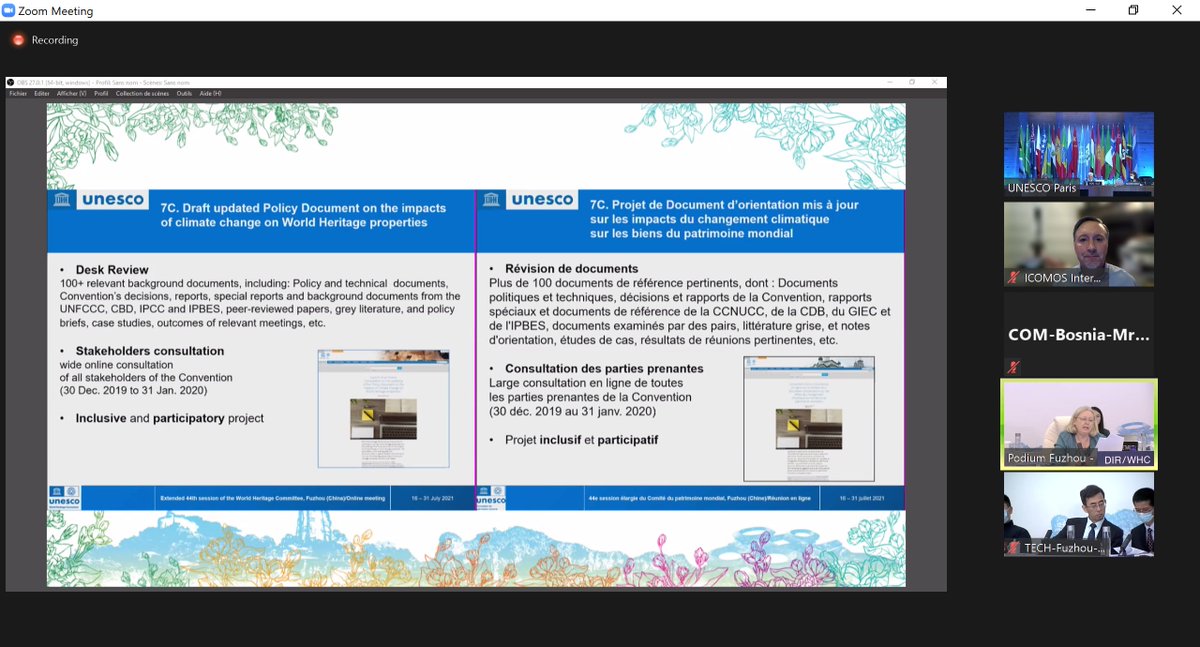 AndrewSPotts's tweet image. Just now: the World Heritage Committee votes to endorse the 'Policy Document on Climate Action for WH' &amp;amp; send it on to the full General Assembly for adoption! Lots of work ahead, but a major advance in supporting WH properties &amp;amp; aligning heritage w climate science &amp;amp; policy.💚🌍