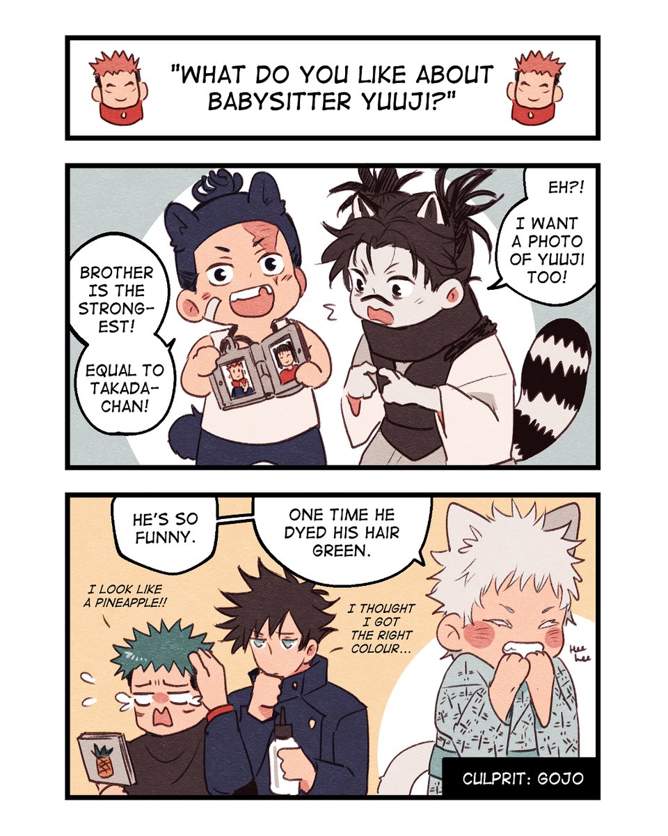 #jjk Tiger Cub AU: Yuuji's tiny admirers 💘 
