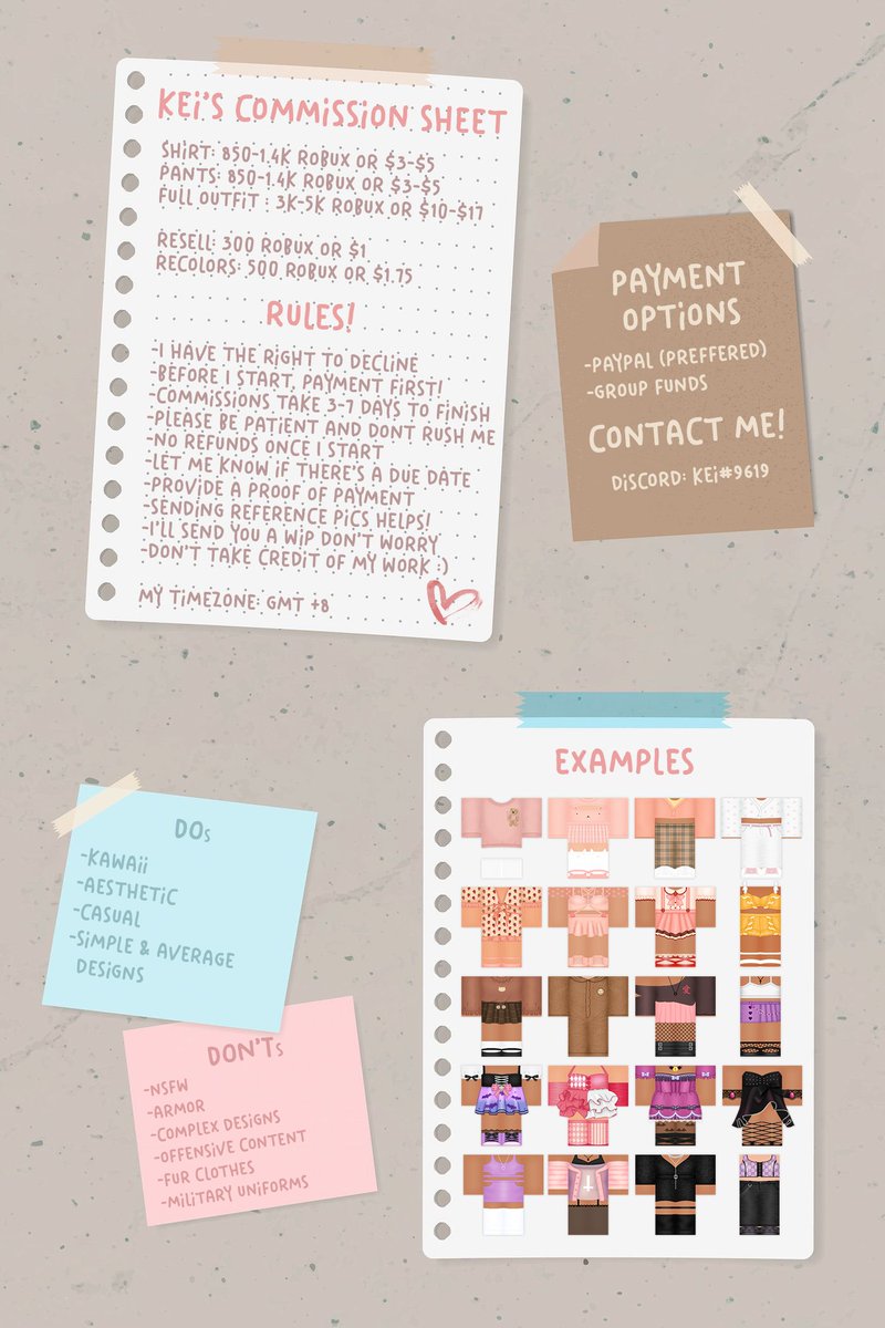 immacowbeej's tweet photo. updated comm sheet :D i only updated just bc of my discord tag lol

#Roblox #RobloxDev #RobloxDesigner #RobloxDesign #RobloxClothing #rhteaspill #robloxart #RobloxCommissions https://t.co/gBD2ZEGlzx