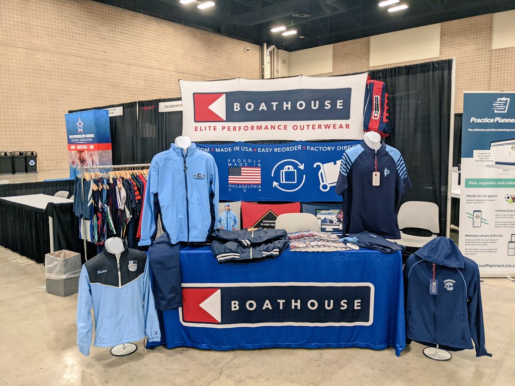MattBA525's tweet photo. Come by the @BoathouseSports booth (#13112) at the 2021 @THSCAcoaches Convention in San Antonio.  Great show specials on Gore-Tex rain gear, team outerwear and uniforms, all Made in USA! https://t.co/BvlHlOStAJ