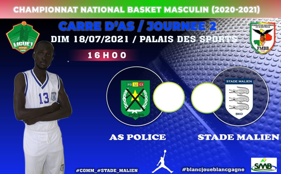 BamakoStade's tweet photo. #stadistes,  JOUR DE MATCH ⚽
🛫 🆚 AS POLICE 
🏆 2ème journée du carré d'as du championnat national de BASKETBALL 🕓 16:00
🏟 Palais des sports Salamatou Maïga de l'ACI 2000.
#Partenaire Société Malienne de boissons 
📱#SMB_ASPOLICE
#BlancJoueBlancGagne 
🏁 #COMM_STADE  ⚪🔵 https://t.co/ypf3P27Mmc