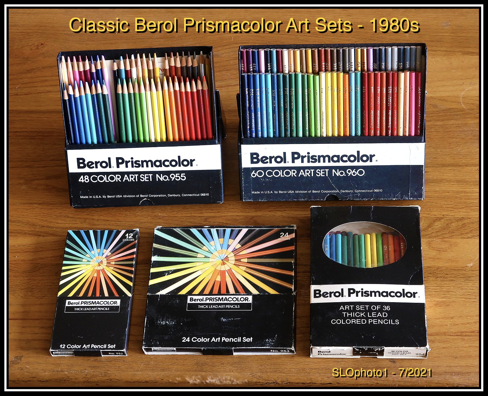 SLOphoto1 on X: Here is a view of the five classic Berol Prismacolor art  sets from the 1980s - 12, 24, 36, 48 and 60 colors.   / X