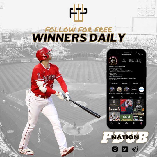 ProvenWinners's tweet photo. 💥FREE MLB 3* PLAY TODAY!💥

MUST RETWEET‼️
MUST FOLLOW‼️

MUST GET TO 100 RETWEETS TO POST‼️

OUR FREE PLAY RECORD IS 16-3 in THE LAST 19 👀 

FREE PICK WILL BE POSTED HERE ⬇️
https://t.co/tRINj7FvFy

#sportsbetting #GamblingTwitter #MLB #bet #sportsbook #handicapper https://t.co/EzlFm5BnJ4