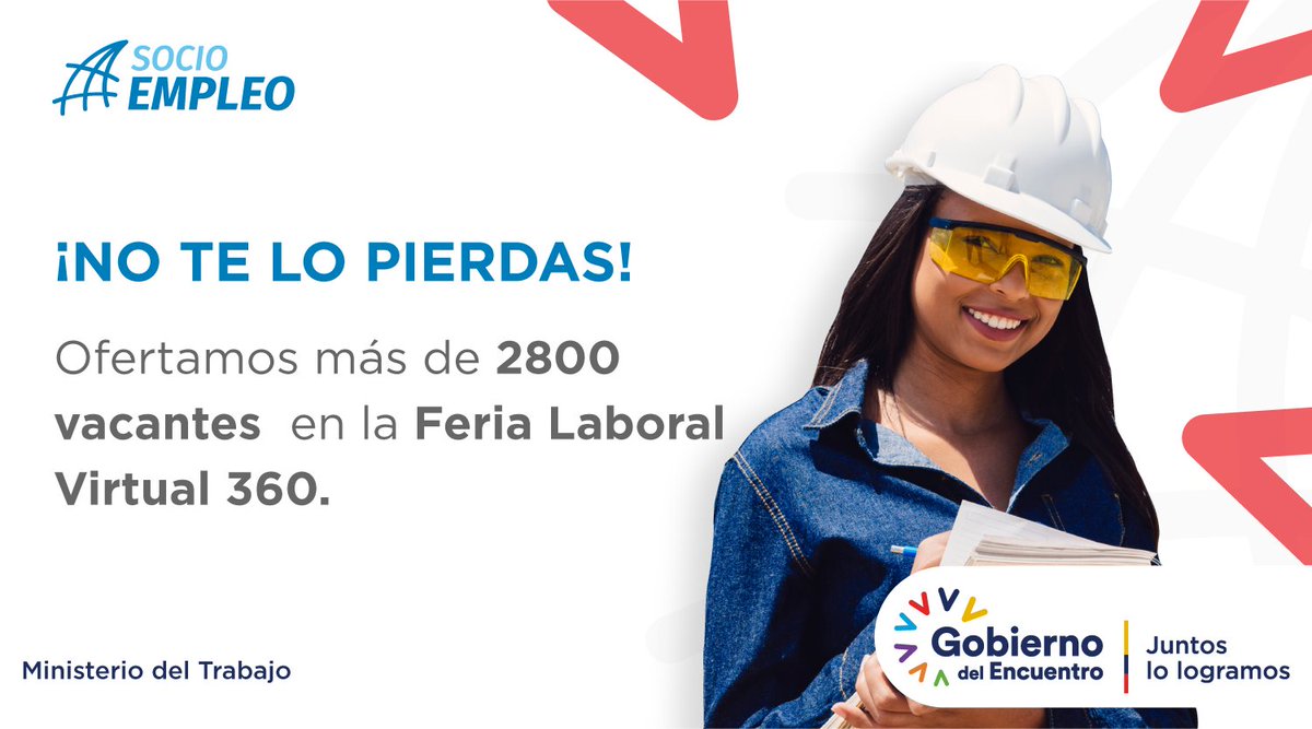 #EncuentraEmpleo en el stand de Socio Empleo en la Feria Laboral Virtual 360 este 22 y 23 de julio.

📌 Regístrate y participa ➡️ bit.ly/3edUve5 

¡700 empresas privadas de Ecuador buscan tu talento! 

#JuntosLoLogramos