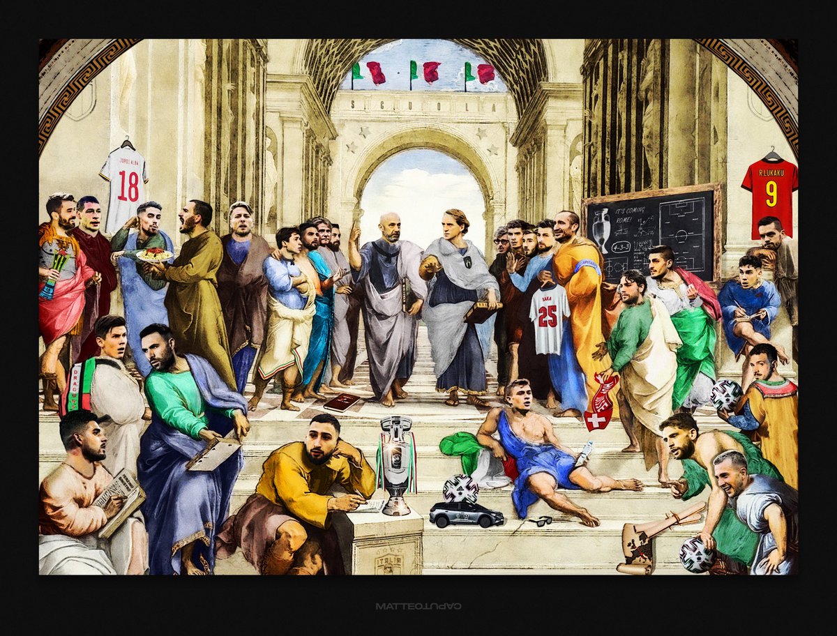 matteocaputo095's tweet photo. “LA SCUOLA DEL MANCIO” 

🎨👨🏻‍🎨

@EURO2020 @azzurri @Vivo_Azzurro  @robymancio 

#Italia #ItaliaInghilterra #EURO2020 #italy #football #art #RinascimentoAzzurro https://t.co/Bxywd8MP9K