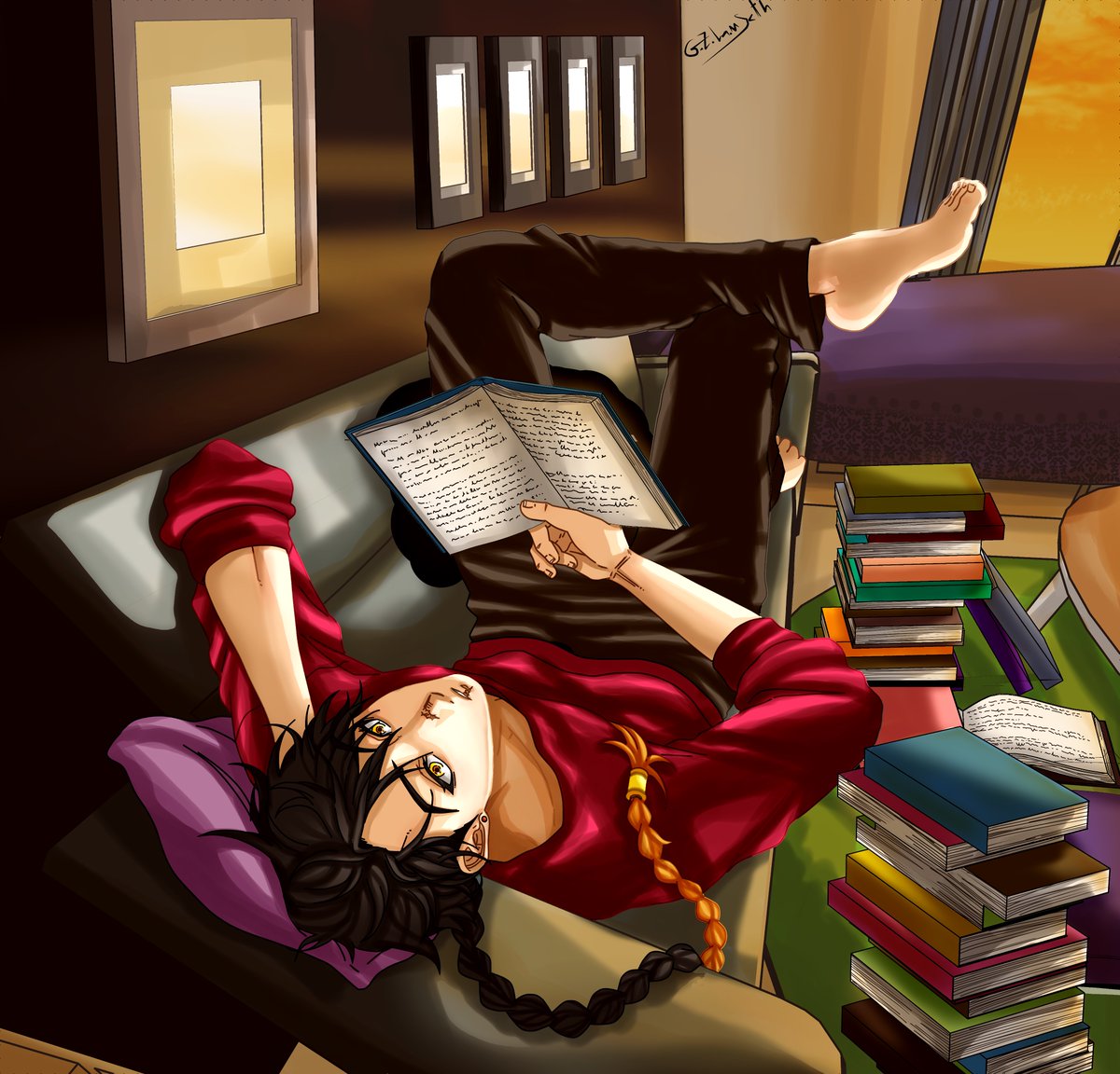 lamseth's tweet image. Si tuviera que representar un domingo por la tarde, sería con este dibujo que hice hace unos meses 😊

#originalcharacter #manga #digitalart #ArtistOnTwitter #DigitalArtist