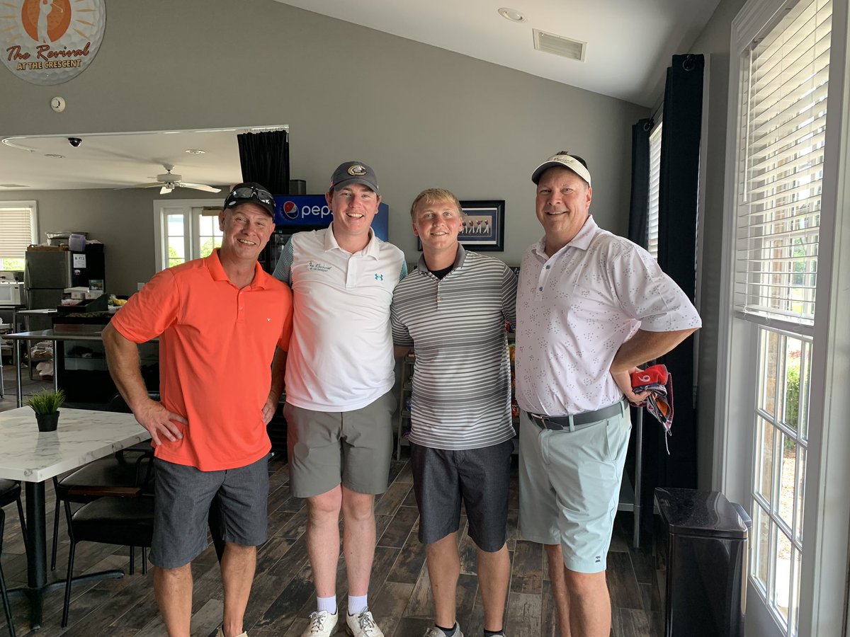 FranksBrenton's tweet photo. Now that I’m an alumni, I guess I get to meet up with other alumni to golf and share stories. Really appreciate Derron Dulkoski letting dad and I enjoy his course again. Top level golf course with a great family to back it up! #longmagentaline https://t.co/pQ1I1bhhFS