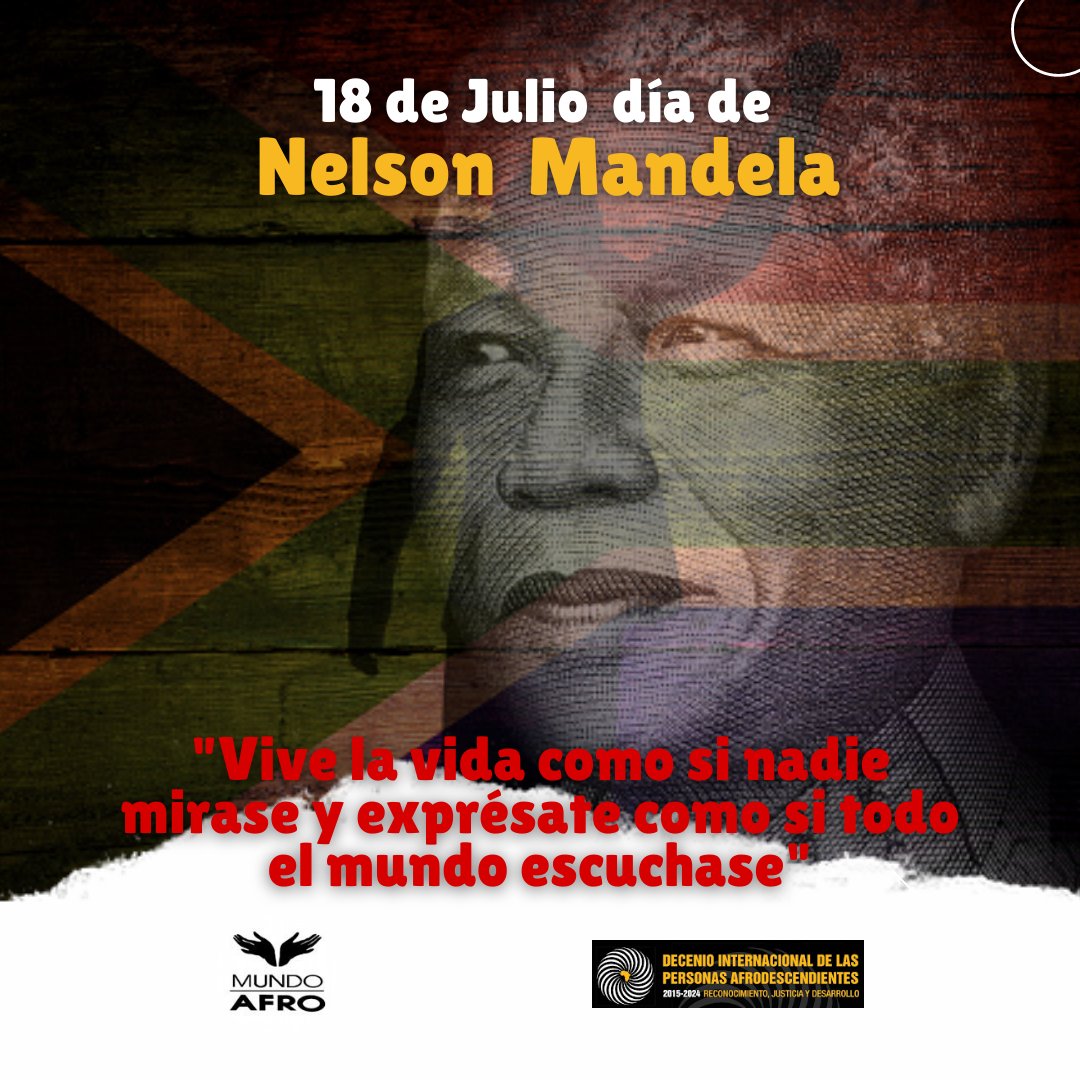 mundoafro_'s tweet photo. La mirada y el legado de Nelson Mandela nos acompaña y gana vigencia ante cada desafío que la realidad nos plantea.
En este nuevo #NelsonMandelaDay
nuestro reconocimiento
a su lucha y entrega.
Somos #MundoAfro 🇺🇾
#18Julio https://t.co/wx5vsWr8YQ