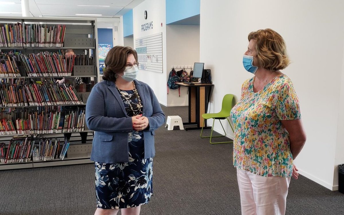 With <a href="/mwallace786/">Margaret Wallace</a>, CEO of <a href="/WSPLibrary/">Stouffville Library</a>, learning about the amazing things happening at the library. Thanks very much to Margaret &amp; the library staff for the tour, &amp; for all the work you do to make the library an incredible resource &amp; community hub! See: wsplibrary.ca