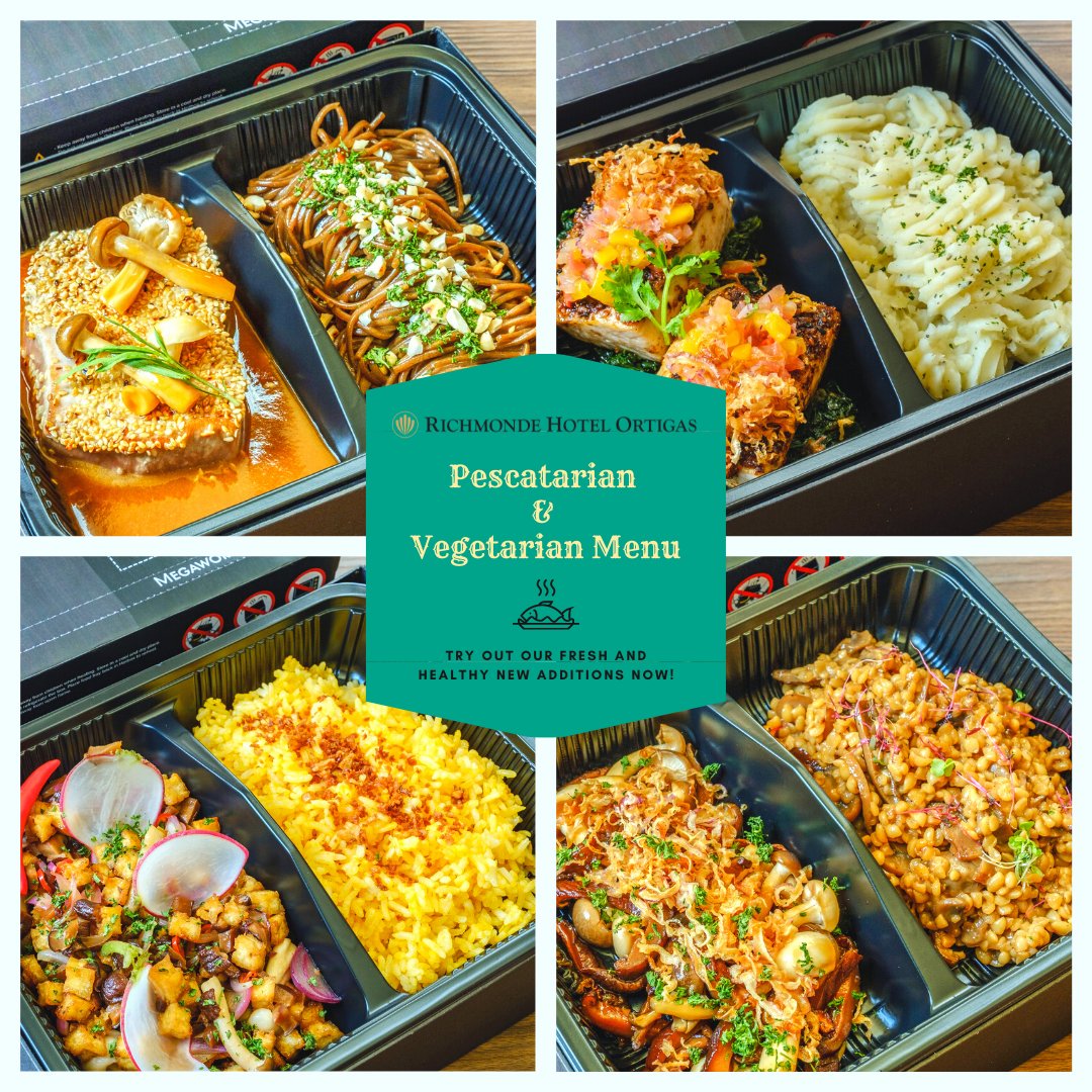 Richmonde_RHO's tweet photo. We’ve made our Takeaway Menu healthier! Try out these flavorful pescatarian and vegetarian dishes coming to you fresh &amp; hot in a box!

#RichmondeHotelOrtigas #MegaworldHotels #RichmondeHotbox #DistinctlyDelectable #pesacatariandish #vegetariandish https://t.co/UhgpDcXAs6