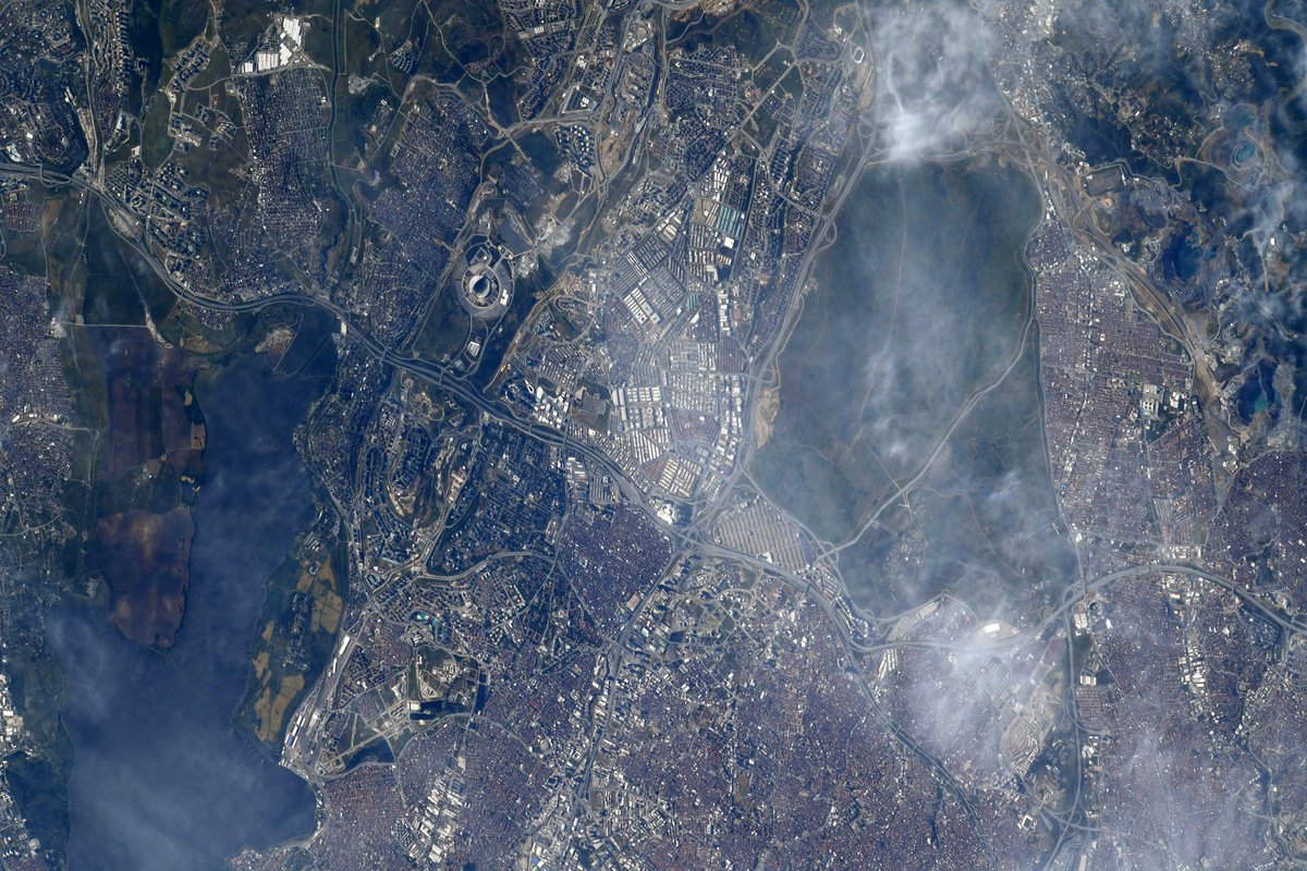 Istanbul, Turkey is looking great from space! In the second photo, you can see the Atatürk Olympic Stadium, the largest-capacity stadium in the country. The stadium is named after Mustafa Kemal Atatürk, the founder and first President of the Republic of Turkey.