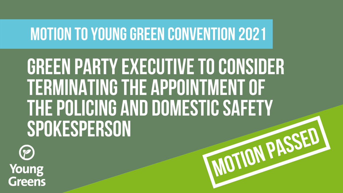 📣Our membership just voted to call for GPEx to terminate the appointment of the Policing and Domestic Safety Spokesperson. This follows instances where we believe Shahrar Ali's online statements are in conflict with the values of the Young Greens & the Green Party.