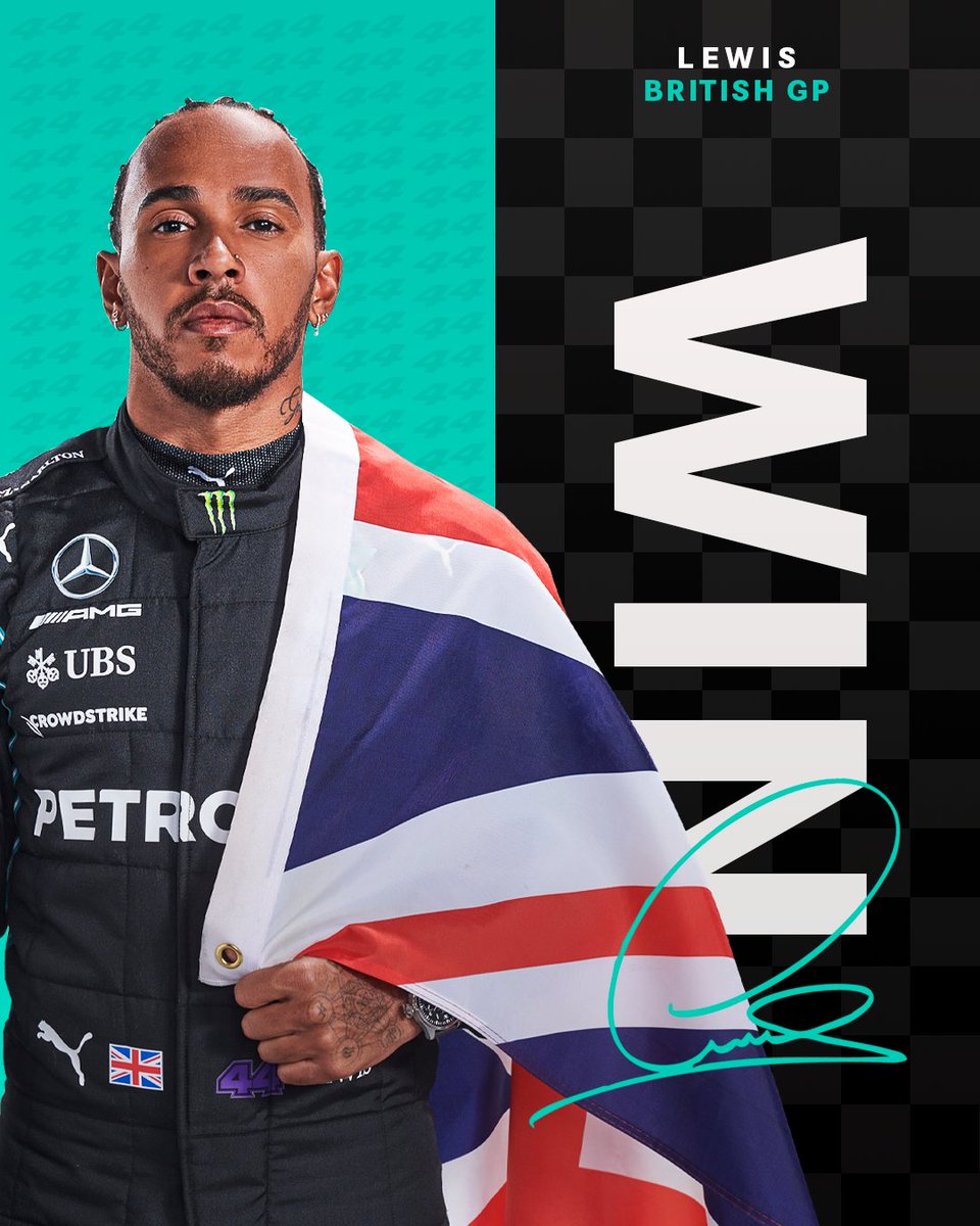 YES!!!!!! 👏 AN 8TH WIN AT THE #BRITISHGP FOR LEWIS!!!!! 🙌